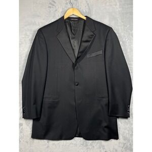 Trussini Etichetta Platino Black Wool Tuxedo Blazer Jacket Made in Italy